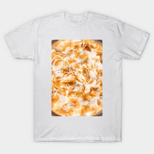 Lemon tart pie with meringue cream. Traditional American cake. Homemade baking. Copy space. T-Shirt